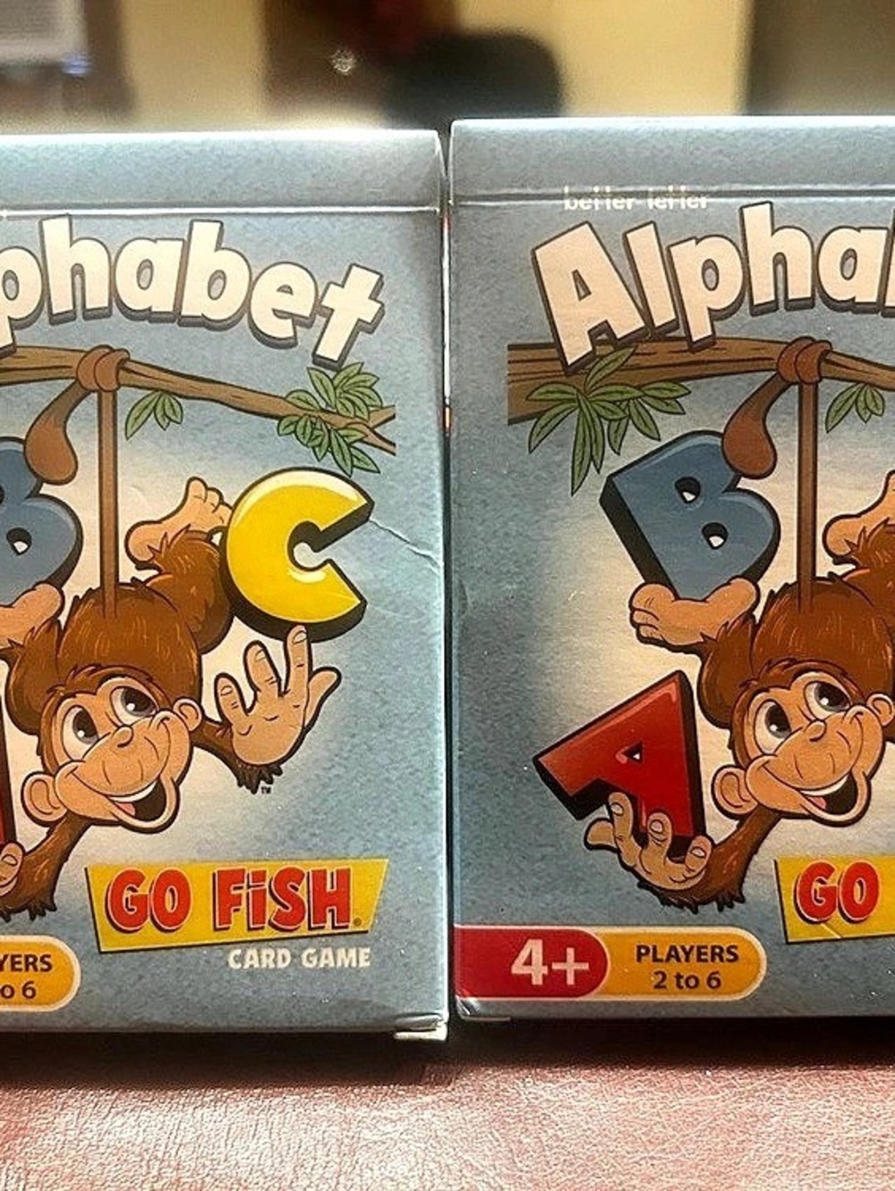 2 packs Go Fish Alphabet Go Fish Alphabet Card Game Blue & Yellow Like New